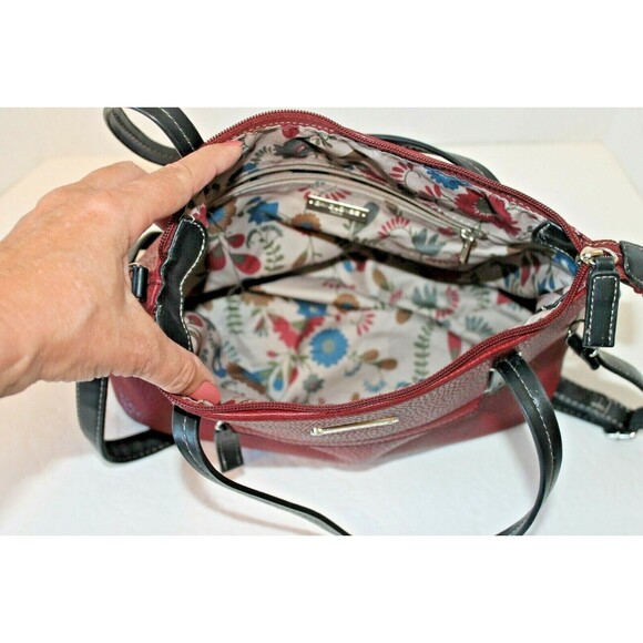 David Jones Paris Purse Rust Leather Crossbody Adjustable Strap Handbag - Picture 5 of 6